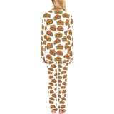 Sandwich Pattern Print Design 02 Women's Long Pajama Set