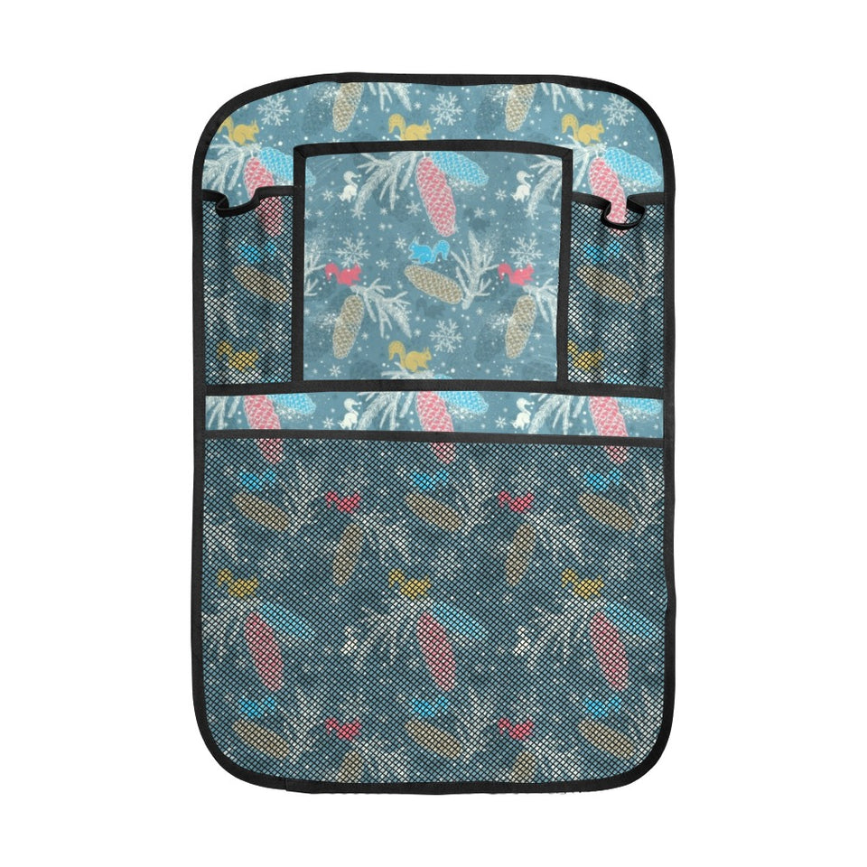 Squirrel Pattern Print Design 01 Car Seat Back Organizer
