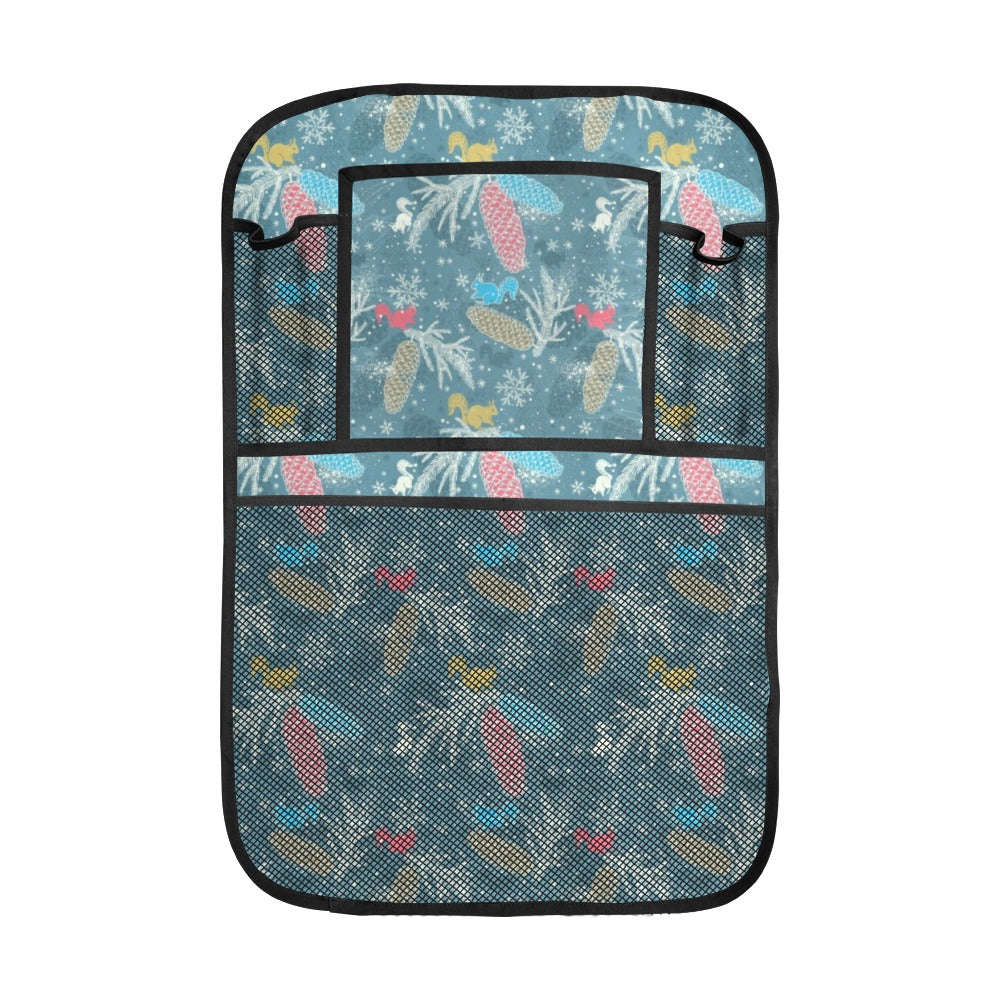 Squirrel Pattern Print Design 01 Car Seat Back Organizer