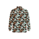 Coconut Pattern Print Design 03 Men's Long Sleeve Polo Shirt