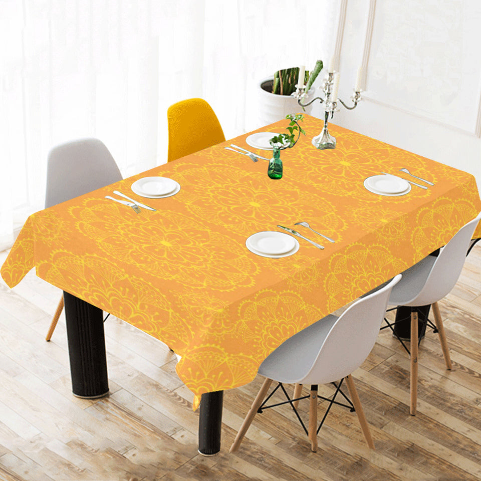 Orange traditional indian element pattern Tablecloth