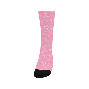 Sweet candy pink background Crew Socks