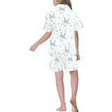 Cute goat design pattern Kids' Boys' Girls' V-Neck Short Pajama Set