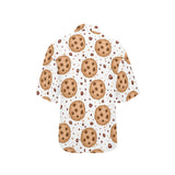 chocolate chip cookie pattern Women's All Over Print Hawaiian Shirt