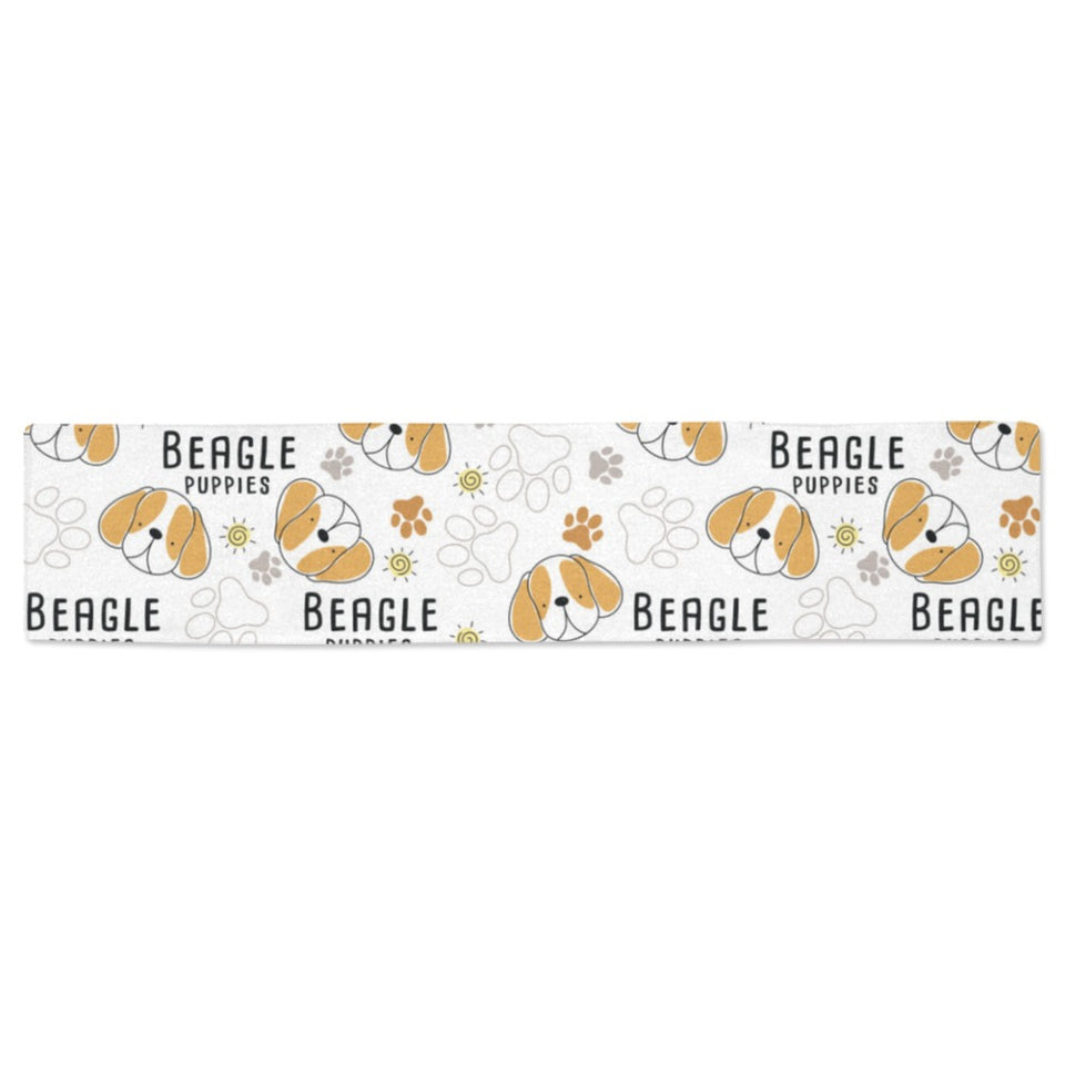 Cute beagle dog pattern background Table Runner