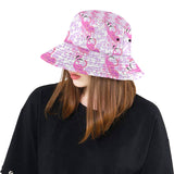Pink flamingo flower pattern Unisex Bucket Hat