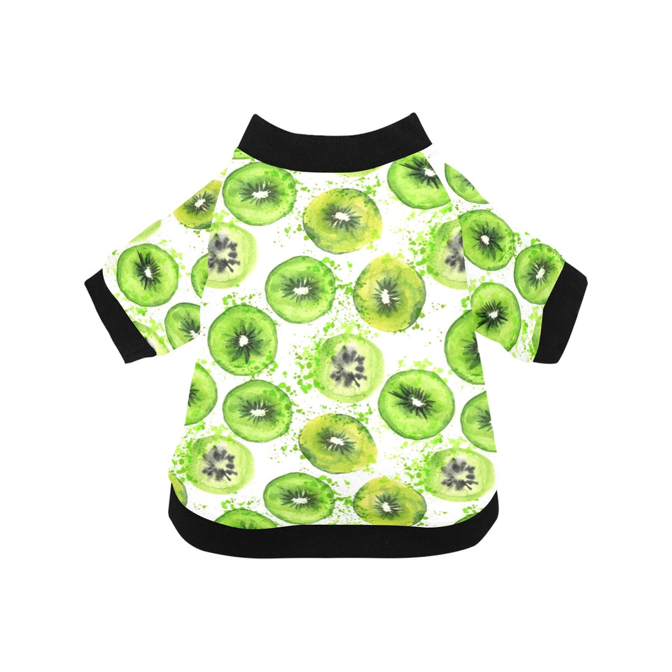 Watercolor kiwi pattern All Over Print Pet Dog Round Neck Fuzzy Shirt