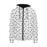 arabic gray pattern Men's Padded Hooded Jacket
