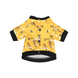 Bee flower pattern All Over Print Pet Dog Round Neck Fuzzy Shirt