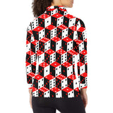 Dice Pattern Print Design 02 Women's Long Sleeve Polo Shirt