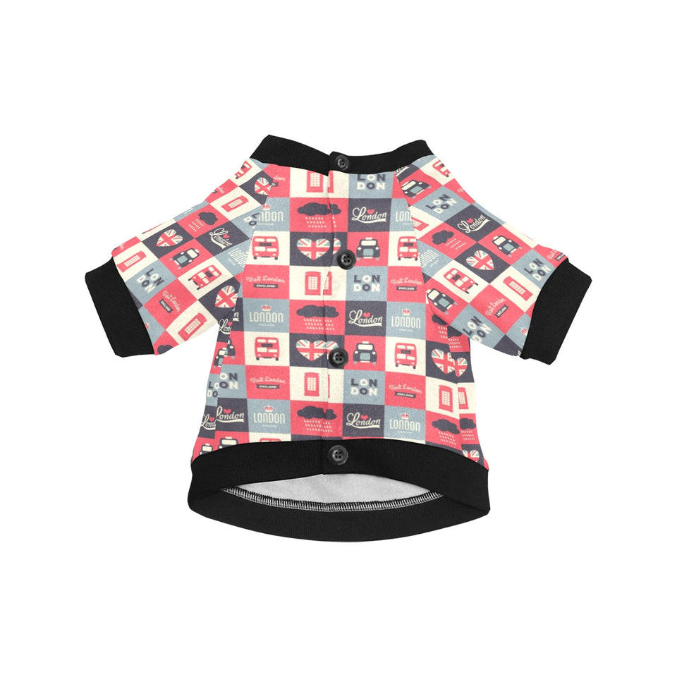 British Pattern Print Design 05 All Over Print Pet Dog Round Neck Fuzzy Shirt