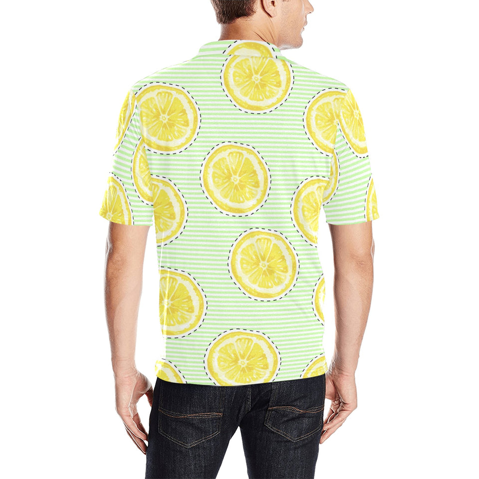 slice of lemon pattern Men's All Over Print Polo Shirt