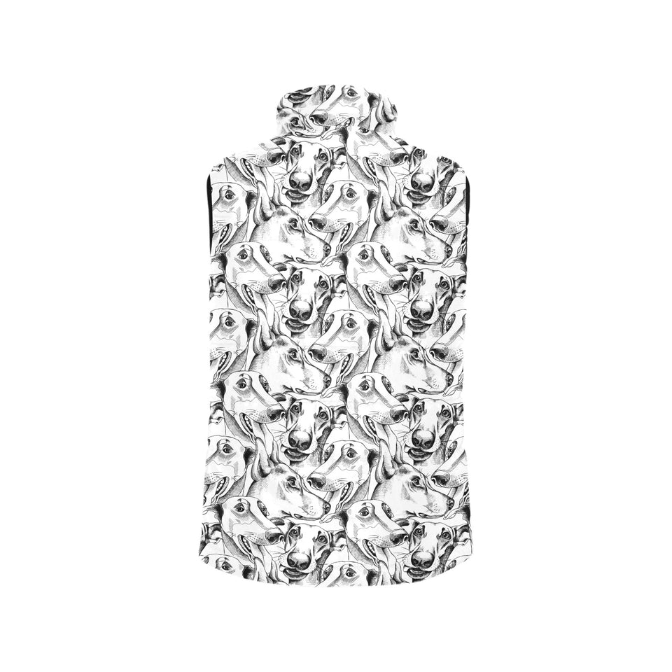 Greyhound Pattern Print Design 01 Women's Padded Vest