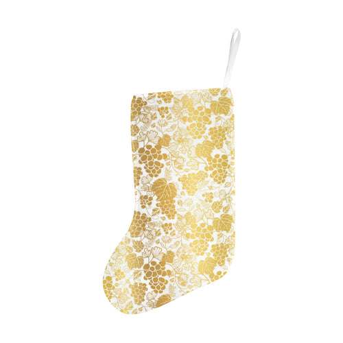 Gold grape pattern Christmas Stocking