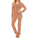 Brick Printed Pattern Print Design 02 Women's Long Pajama Set