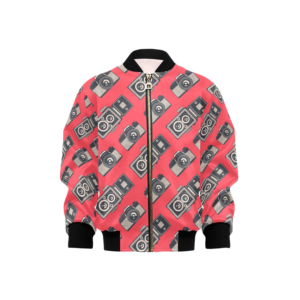 Camera Pattern Print Design 05 Kids' Boys' Girls' Bomber Jacket
