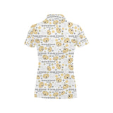 Golden Retriever Pattern Print Design 04 Women's All Over Print Polo Shirt