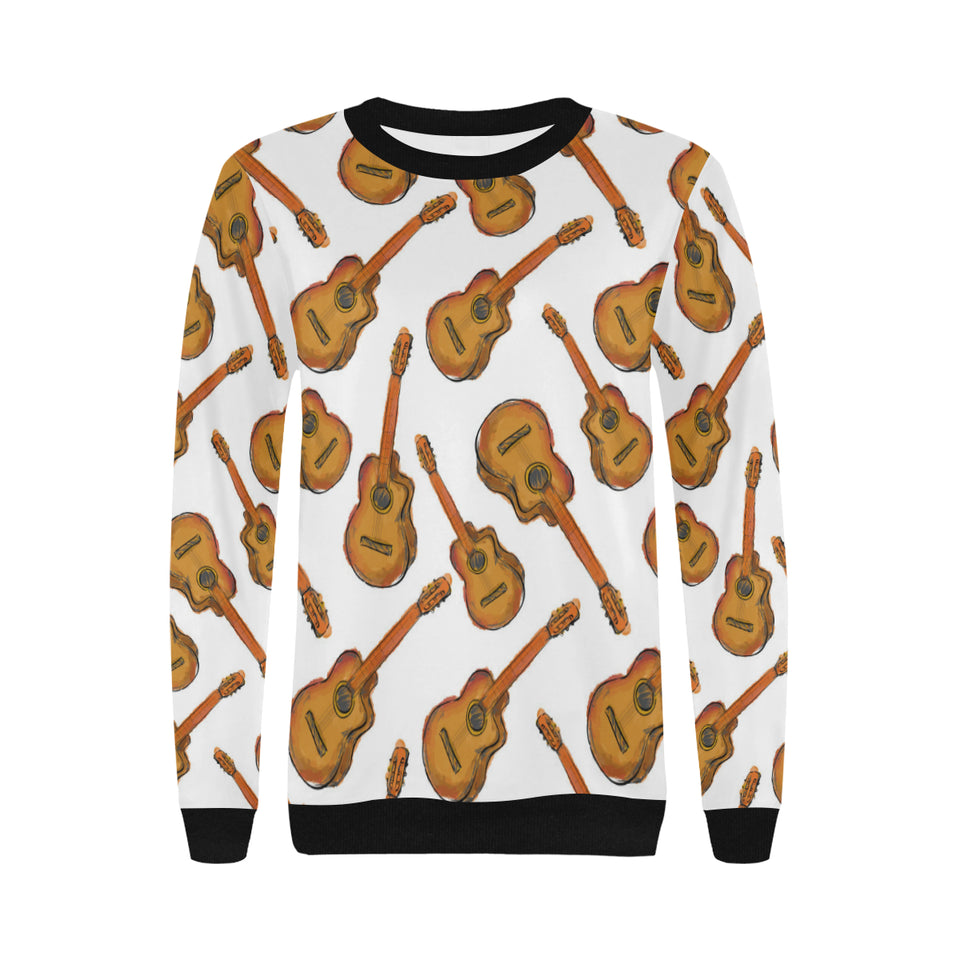 Paint Guitar Pattern Women's Crew Neck Sweatshirt