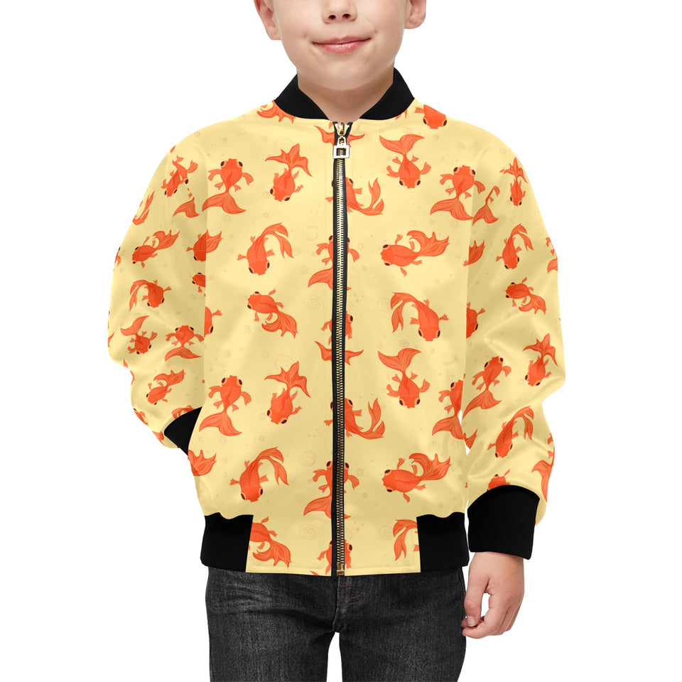 Goldfish Pattern Print Design 02 Kids' Boys' Girls' Bomber Jacket