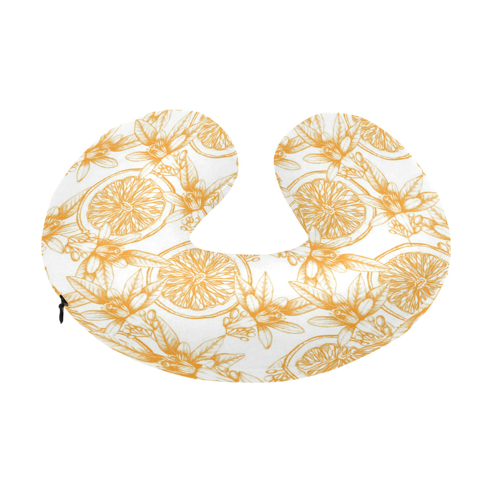 hand drawn orange fruit pattern U-Shaped Travel Neck Pillow