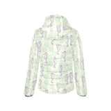 Seahorse shell pattern Women's Padded Hooded Jacket