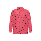 watermelon texture background Men's Long Sleeve Polo Shirt