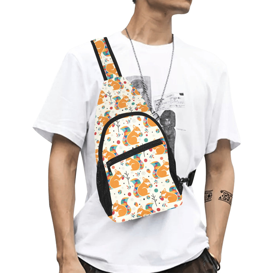 Squirrel Pattern Print Design 04 All Over Print Chest Bag