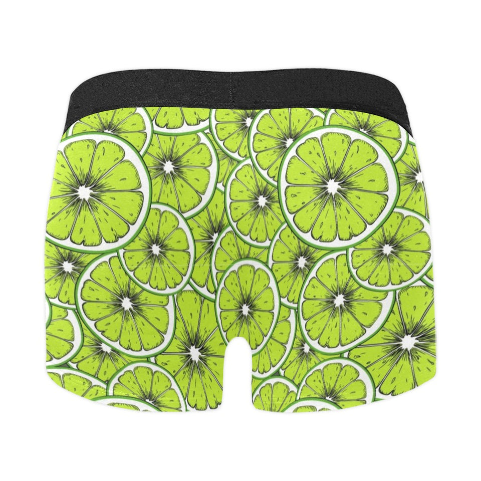 Slices of Lime design pattern Men's All Over Print Boxer Briefs Men's Underwear