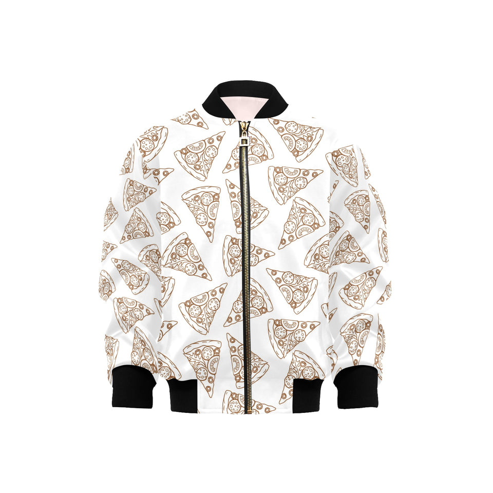 Hand drawn pizza pattern Kids' Boys' Girls' Bomber Jacket