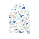 blue butterfly pattern Kids' Boys' Girls' Padded Hooded Jacket