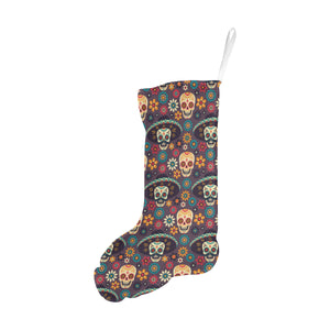 Sugar skulls flower maxican pattern Christmas Stocking
