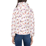 Giraffe Pattern Print Design 02 Women's Padded Hooded Jacket