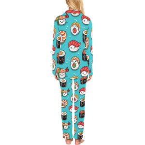 Cute sushi pattern Women's Long Pajama Set