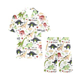 Cute dinosaurs pattern Men's V-Neck Short Pajama Set