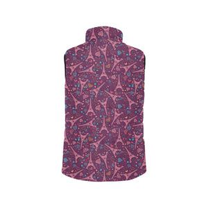 Eiffel Tower Heart Pattern Print Design 04 Men's Padded Vest