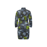 blueberry pattern Men's Long Sleeve Belted Night Robe