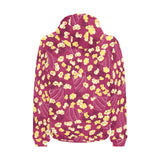 Popcorn Pattern Print Design 02 Men's Padded Hooded Jacket