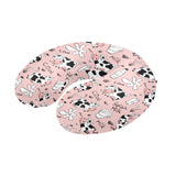 Cows milk product pink background U-Shaped Travel Neck Pillow
