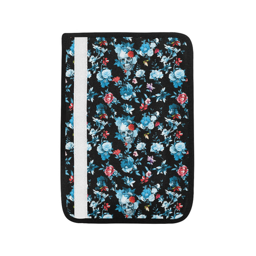 Skull flower roses leave pattern Car Seat Belt Cover