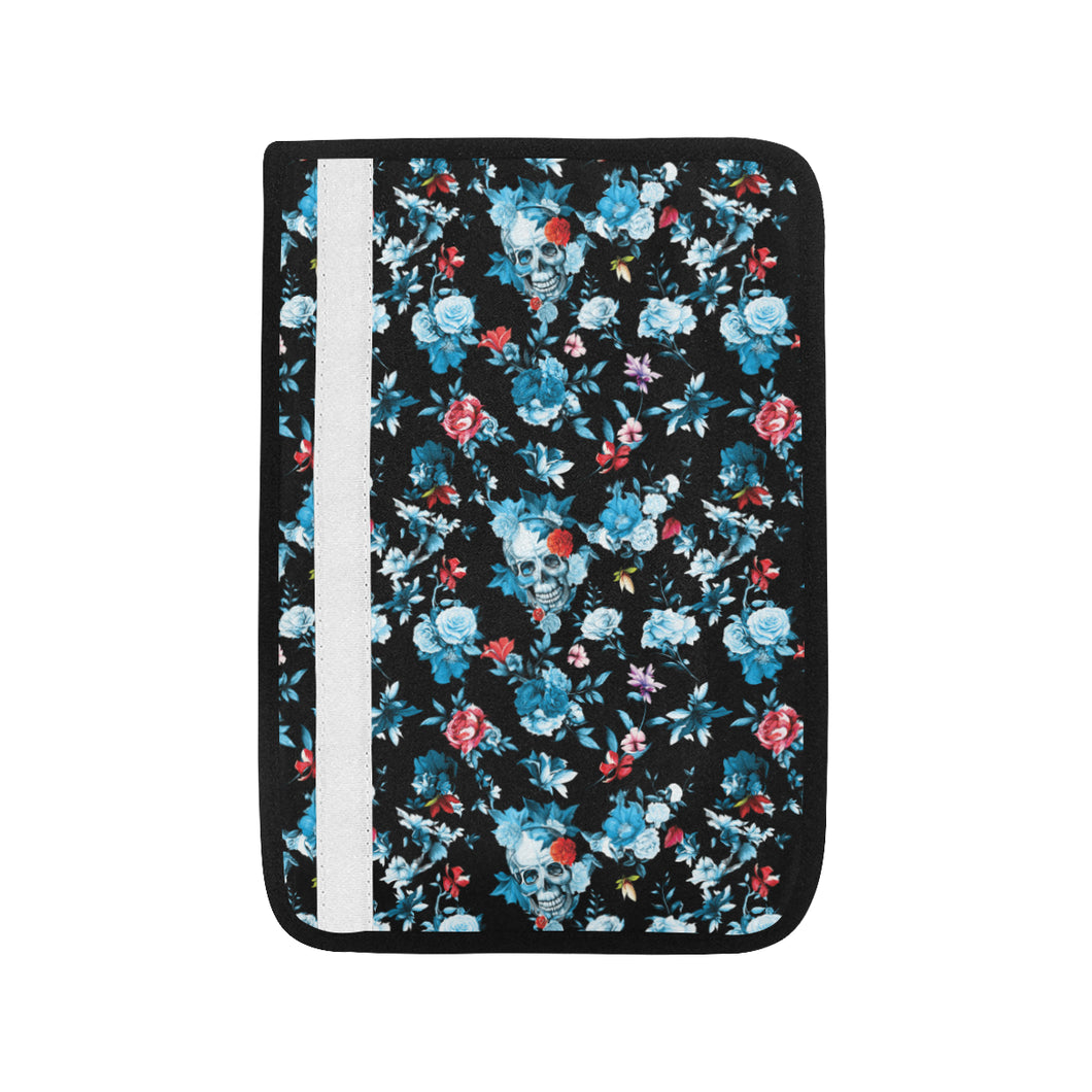 Skull flower roses leave pattern Car Seat Belt Cover