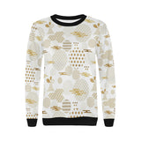 Beautiful gold japanese pattern Women's Crew Neck Sweatshirt