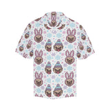 Cute pug hat rabbit costume pattern Men's All Over Print Hawaiian Shirt