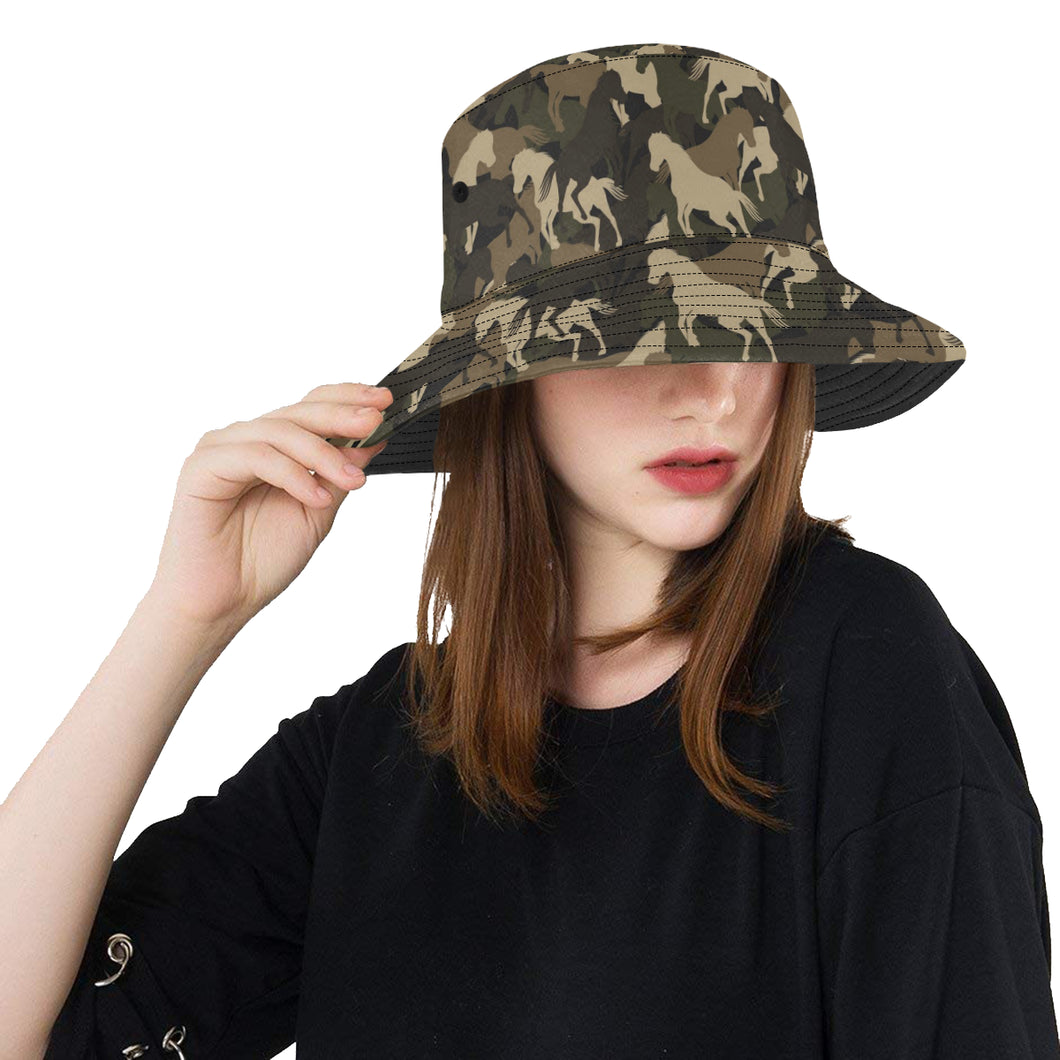 Horse Camouflage Pattern Unisex Bucket Hat