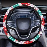 Ladybug Pattern Print Design 03 Car Steering Wheel Cover