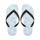 Dolphin blue striped background Unisex Flip Flops