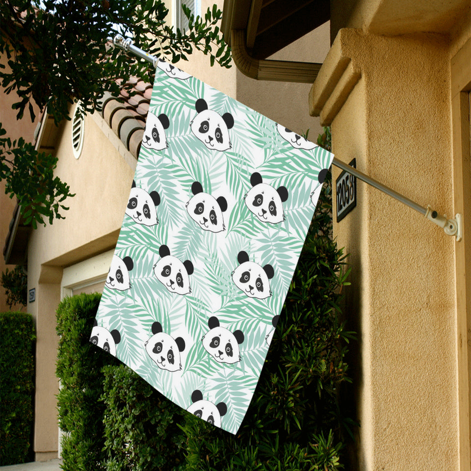 Panda pattern tropical leaves background House Flag Garden Flag