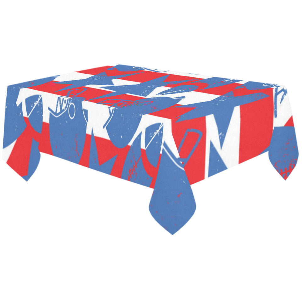 American football ball star stripes pattern Tablecloth