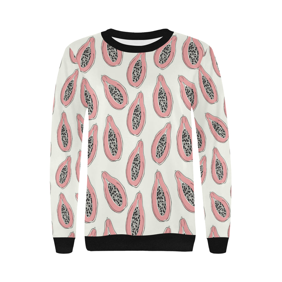 papaya pattern Women's Crew Neck Sweatshirt