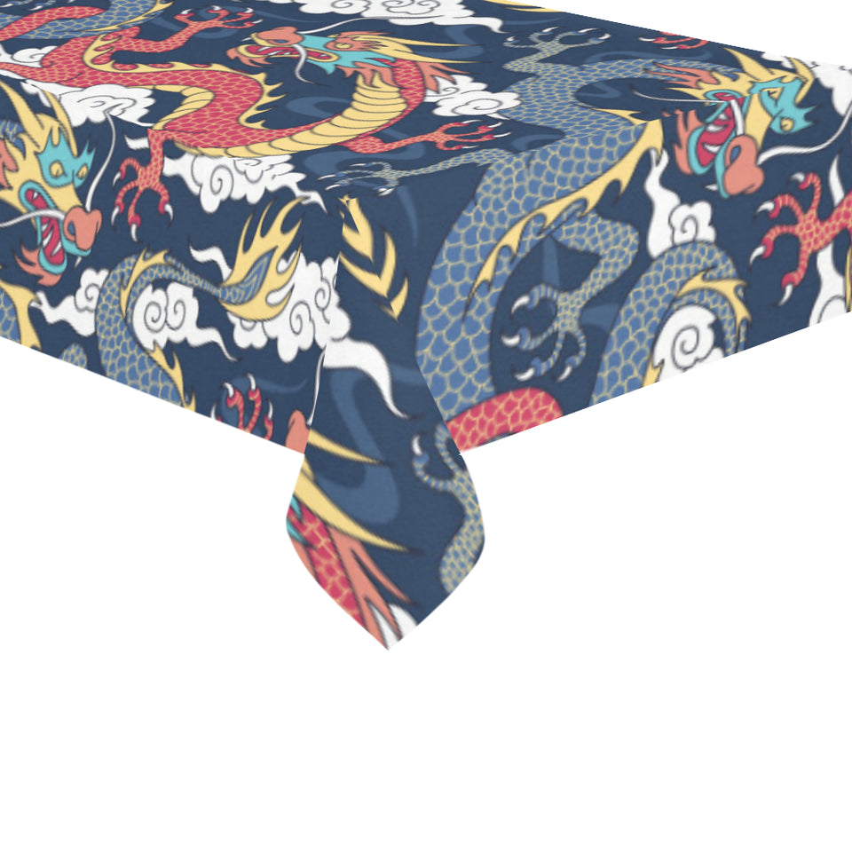 Blue red dragon cloud pattern Tablecloth