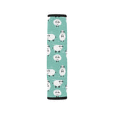 Cute sheep green background Car Seat Belt Cover